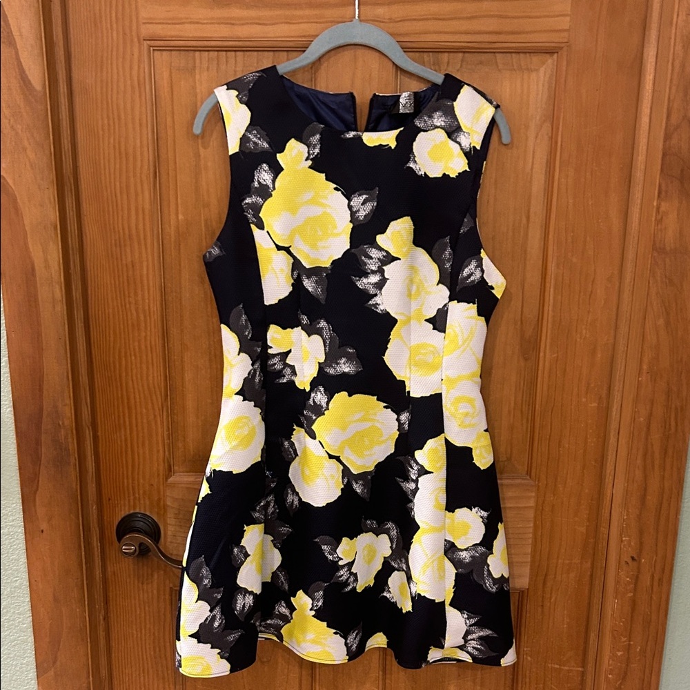 AX Paris Black Dress with Yellow Floral Print